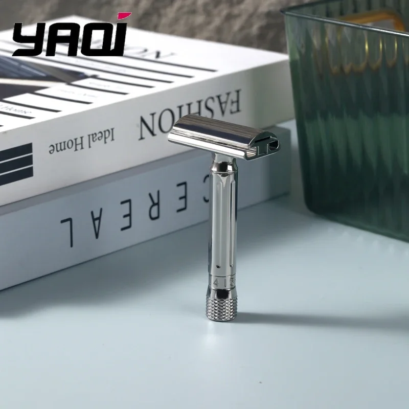 YAQI Avanti 스테인리스 스틸 조절식 안전 면도기, 약 111g 전문가급 품질의 수염 관리 도구, 남성용 정밀 면도