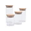 Round Glass Storage Jars With Bamboo Lid For Coffee Beans Grains Noodles Food Storage Containers Kitchen Organizers Storage 1