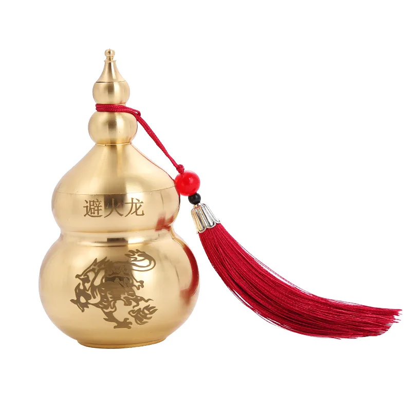 

Brass Dragon Gourd Ornaments Earthenware Dragon Bottle Geomantic Metal Copper Ornaments Antique Handicraft Small Gifts