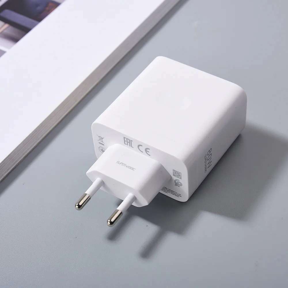 High-Speed Supervooc 80W Fast Charging Adapter with 1M USB-C Cable