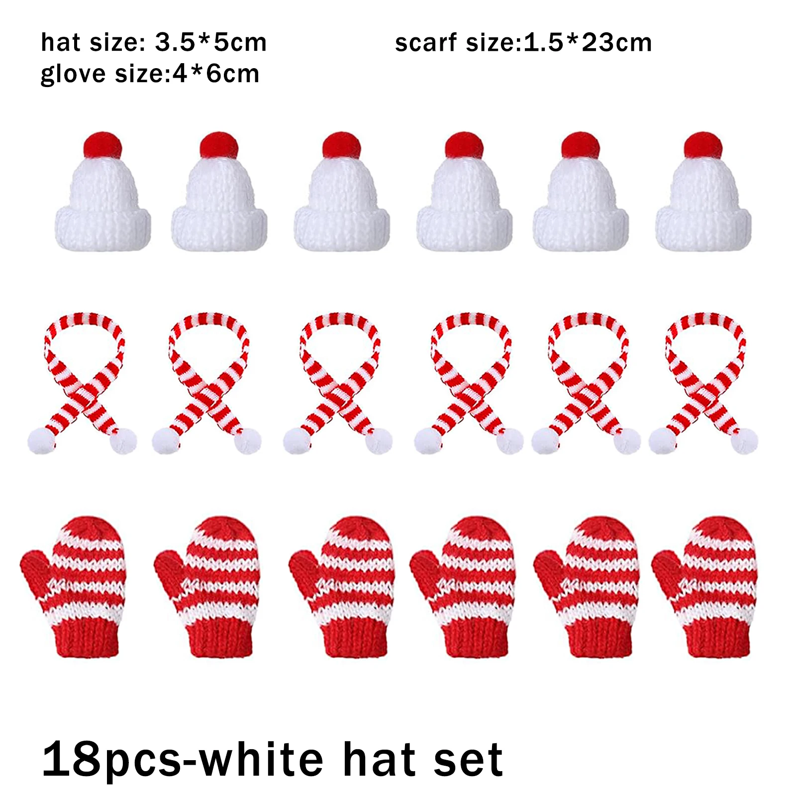 18pcs-white hat set