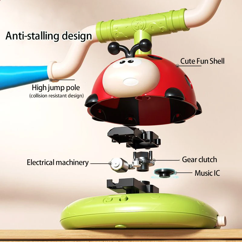 3 in 1 Ladybug Sport Entertainment Game Toy Multifunction Rope Skipping Machine Ferrule Jump Rocket Launcher Outdoor Educational 6