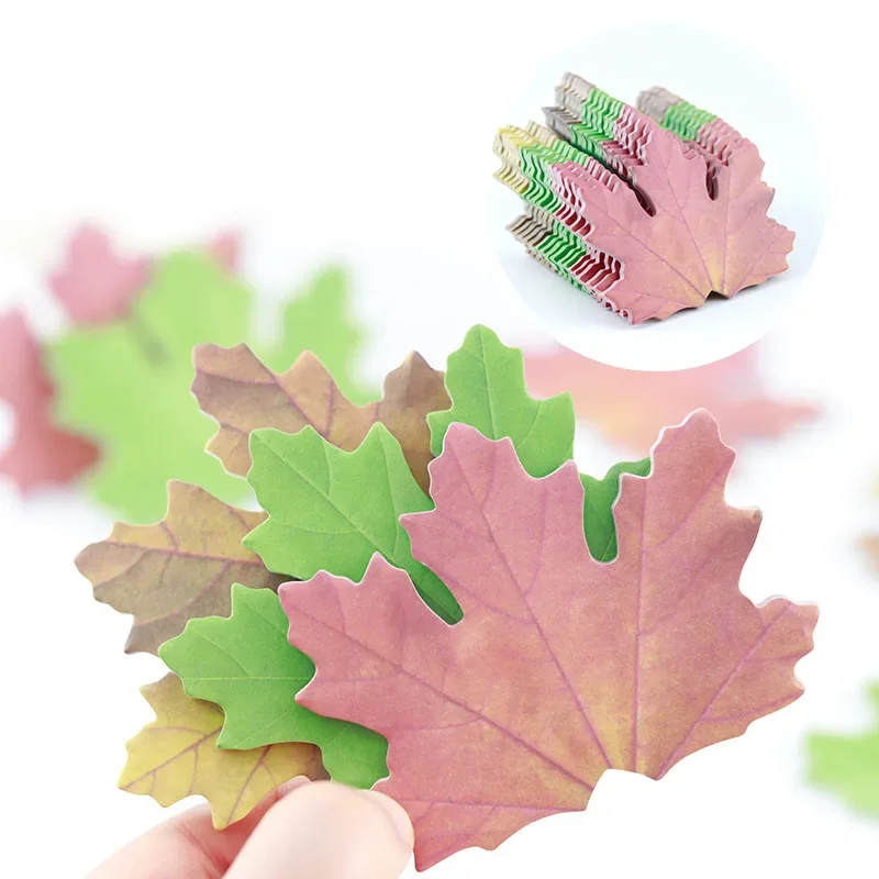 

25 Sheet Cute Cartoon Maple Leaves Sticky Notes Stationery Sticker Memo Pad Planner Office School Supplies for Student Office