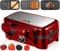 Sandwich Maker, 3 in 1 Waffle Maker with Removable Plates, 1200W Panini Press with Interchangeable Non-Stick Plates, Ind 1