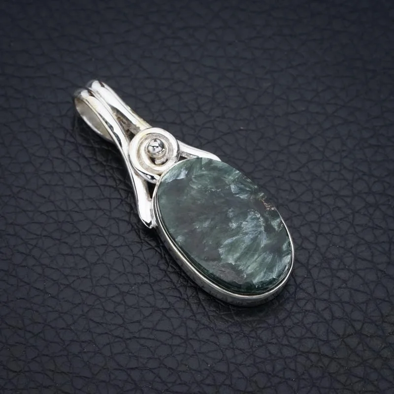 

Серебряная подвеска ручной работы StarGems Seraphinite 1,5 "F4674