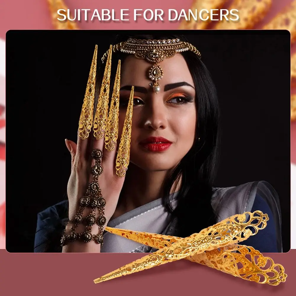 10Pcs Indian Thai Dance Dance Prop Peacock Finger Jewelry Finger Nail Tip Dance False Nail False Nail