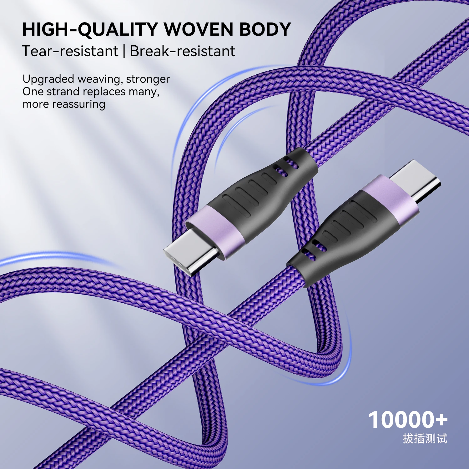 65W PD USB C to C ケーブル 1M 急速充電 タイプC シングルライン データ同期コード