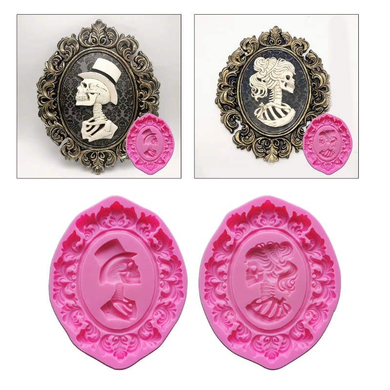 Photo Frame Skull Groom Silicone Mold Jewelry Epoxy Resin Casting Jewelry Tool Making Resin Diy Craft Home Decorations