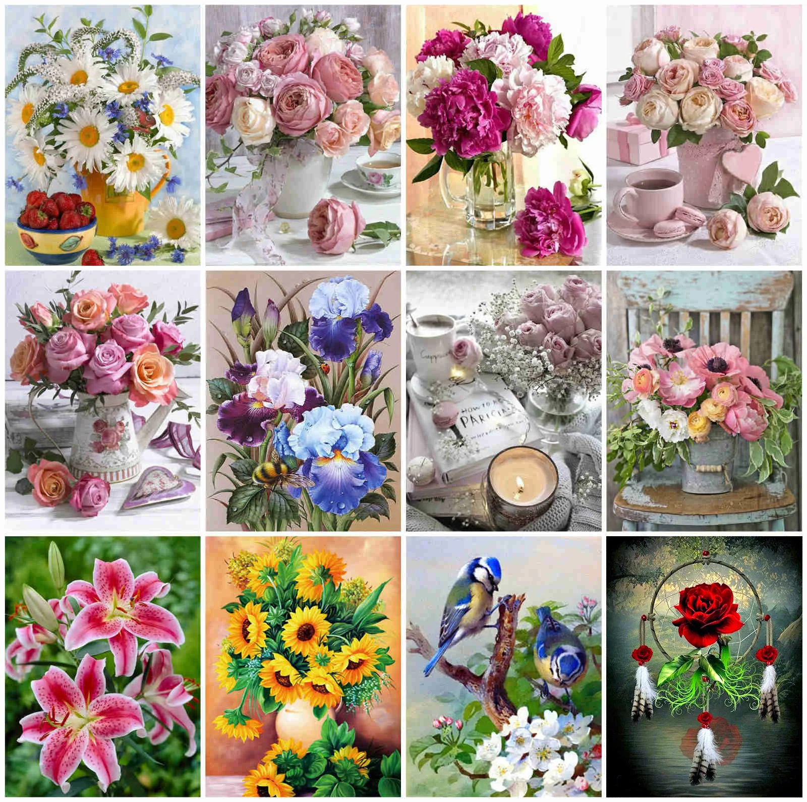 EverShine Diamond Painting New Flowers Full Square Mosaic Lily Rose Rhinestones Picture Beads Embroidery Cross Stitch Kit diamond painting,diamond painting accessories