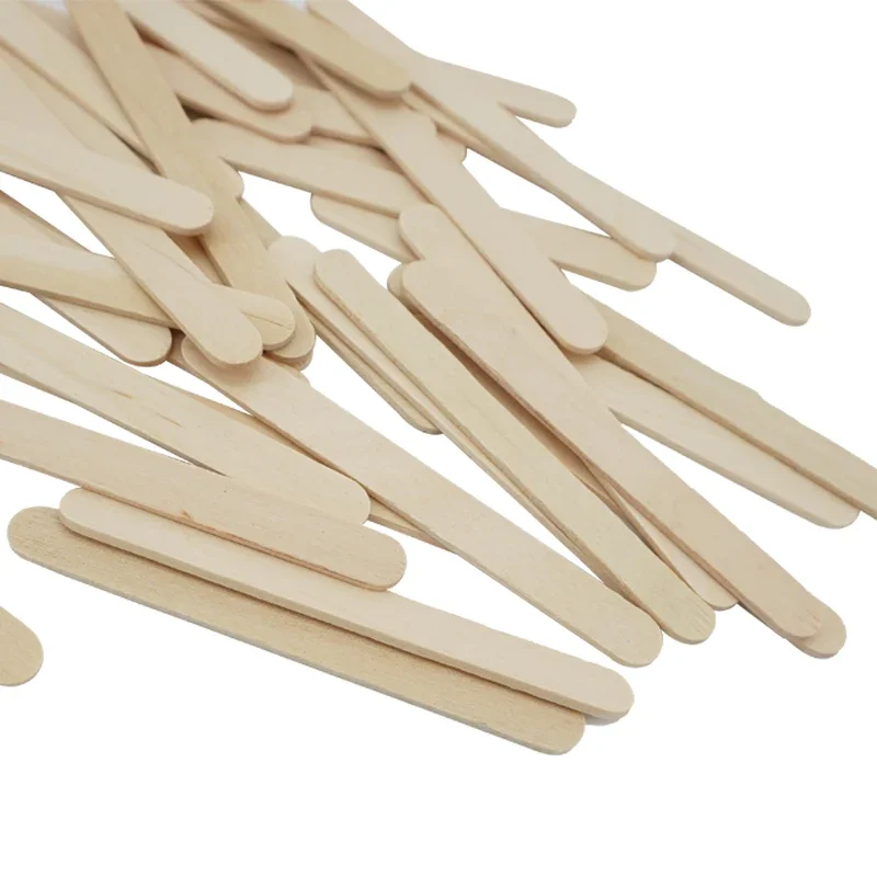 Ice Cream Popsicle Sticks Natural Wooden Sticks Ice Cream Spoon Hand Crafts Art Lolly Cake Tools 50/100pcs