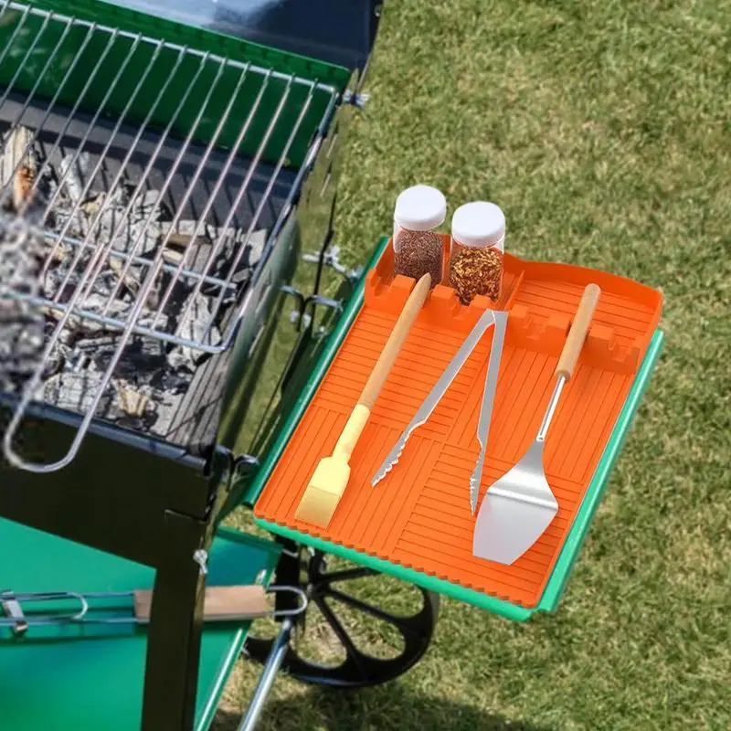 Silicone Griddle Mat Silicone Multifunctional Griddle Tools Mat For Outdoor Grill Heat Resistant Utensil Holder Pad For Outdoor