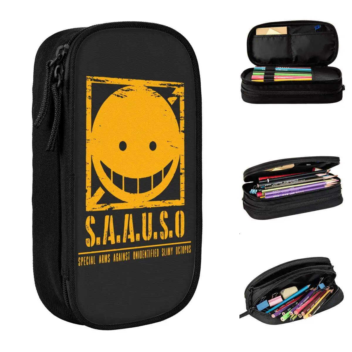

Koro Sensei Assassination Classroom Pencil Case Box Pen Holder for Girls Boys Big Capacity Bag Students School Zipper Stationery