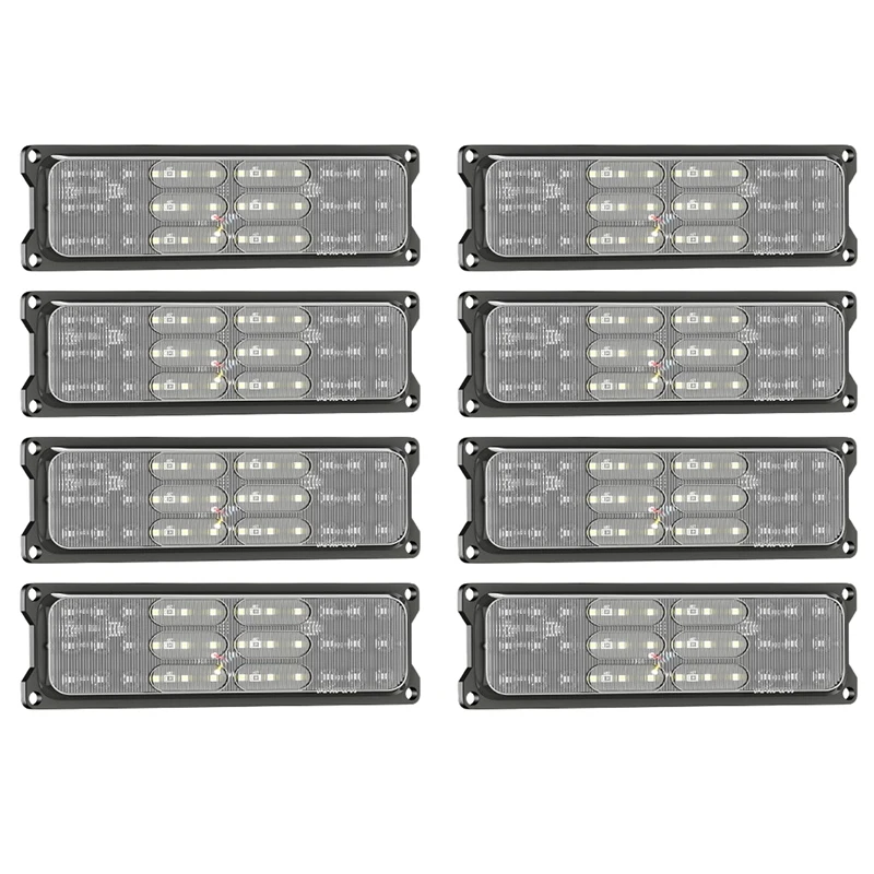 

8PCS Emergency Strobe Lights, 36 LED 3 Color Warning Lights Front Grill Light Waterproof Flashing Light For Car Truck