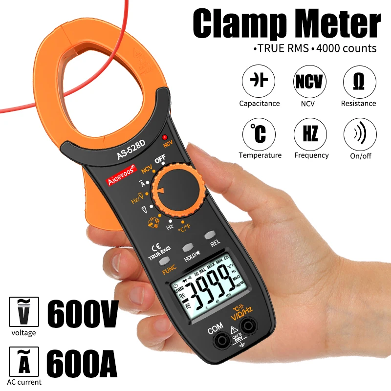 AicevoosDigitalClampMeterACDCVoltageTesterAutoRangCurrent