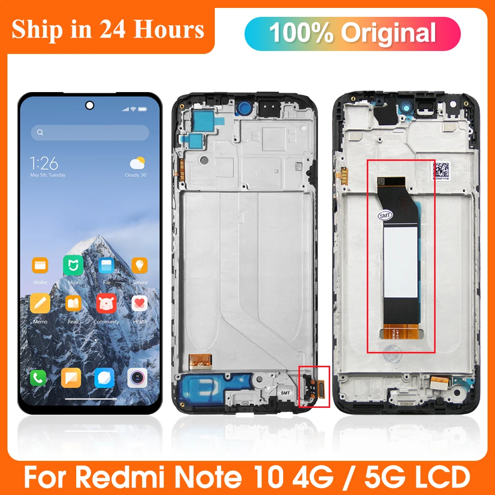 Originale Per Xiaomi Redmi Note 10 5G Display Lcd Touch Screen Digitizer Assembly Per Redmi Note10 5G Muslimate, Display Lcd