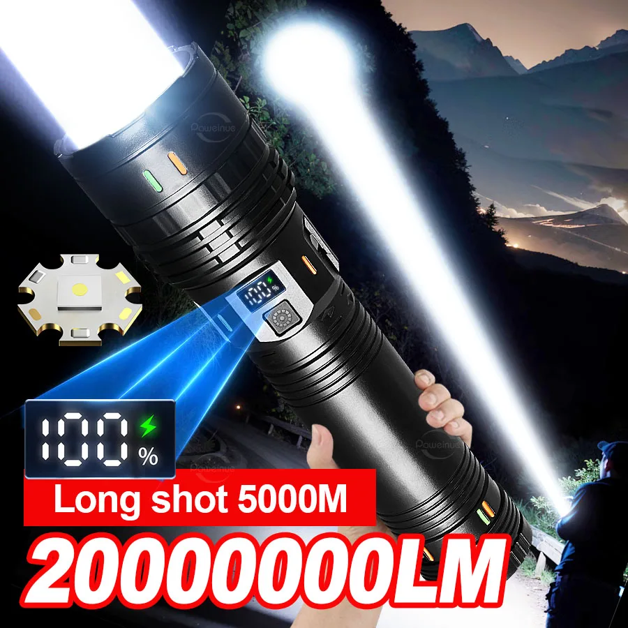 NEWEST 20000000LM Most Powerful LED Flashlights Super Bright Long Range ...