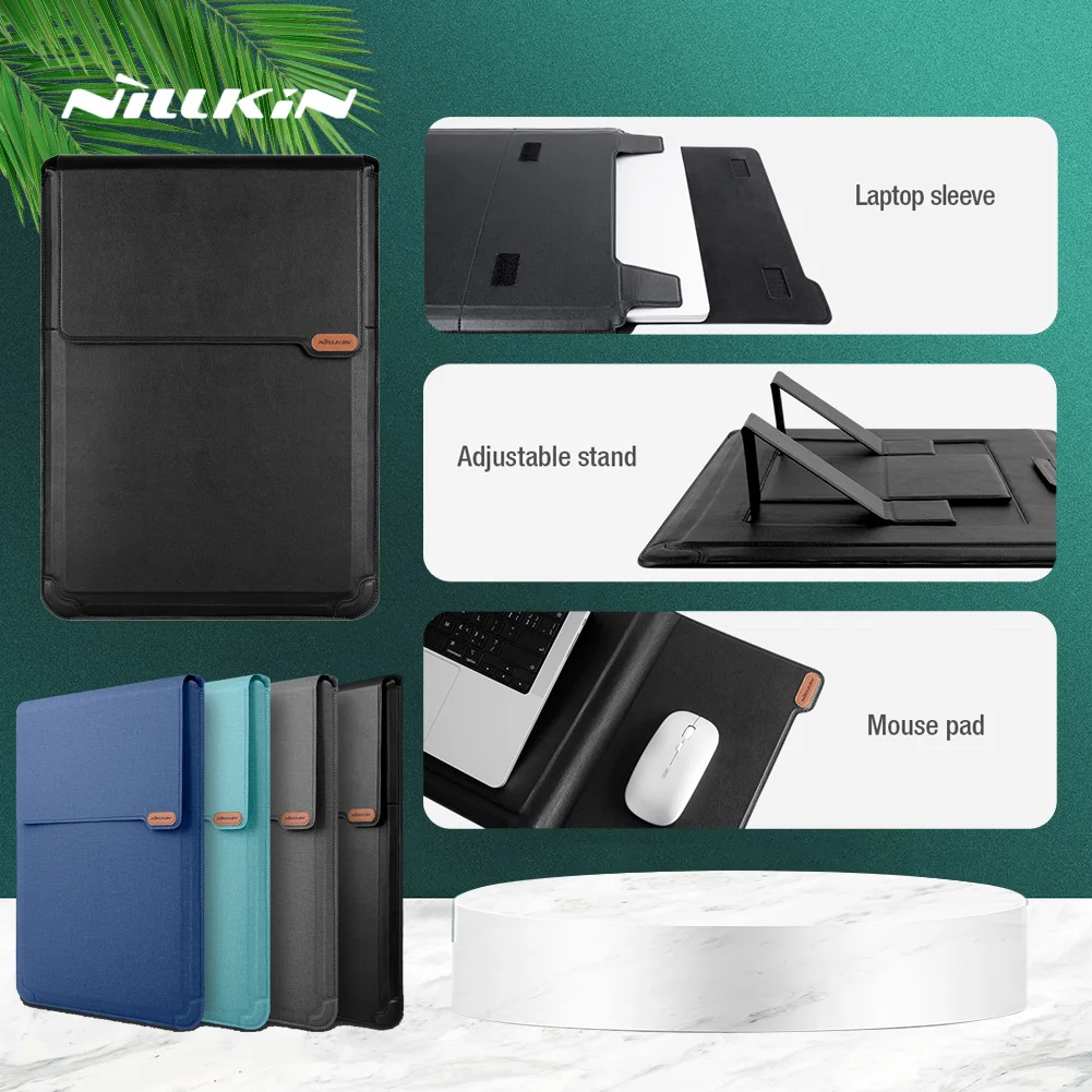 

Nillkin Versatile Laptop Sleeve For Macbook 15.6-16.1 inch Pro Air Angle Adjustable Stand Protective Business Fabric Laptop Bag