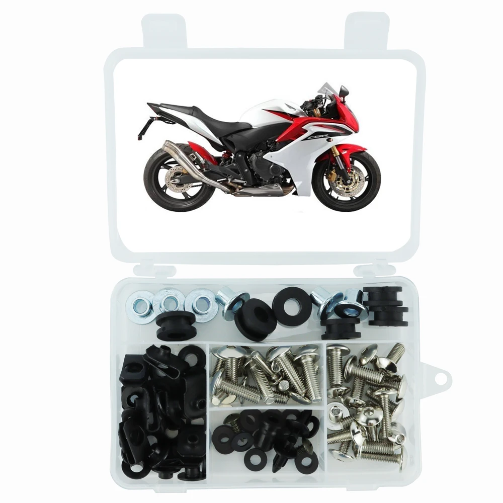 Fit For Honda CBR600F 2011 2012 2013 CBR 600F Motorcycle Complete Full Fairing Bolts Kit Screws Steel Speed Nuts Fairing Clips