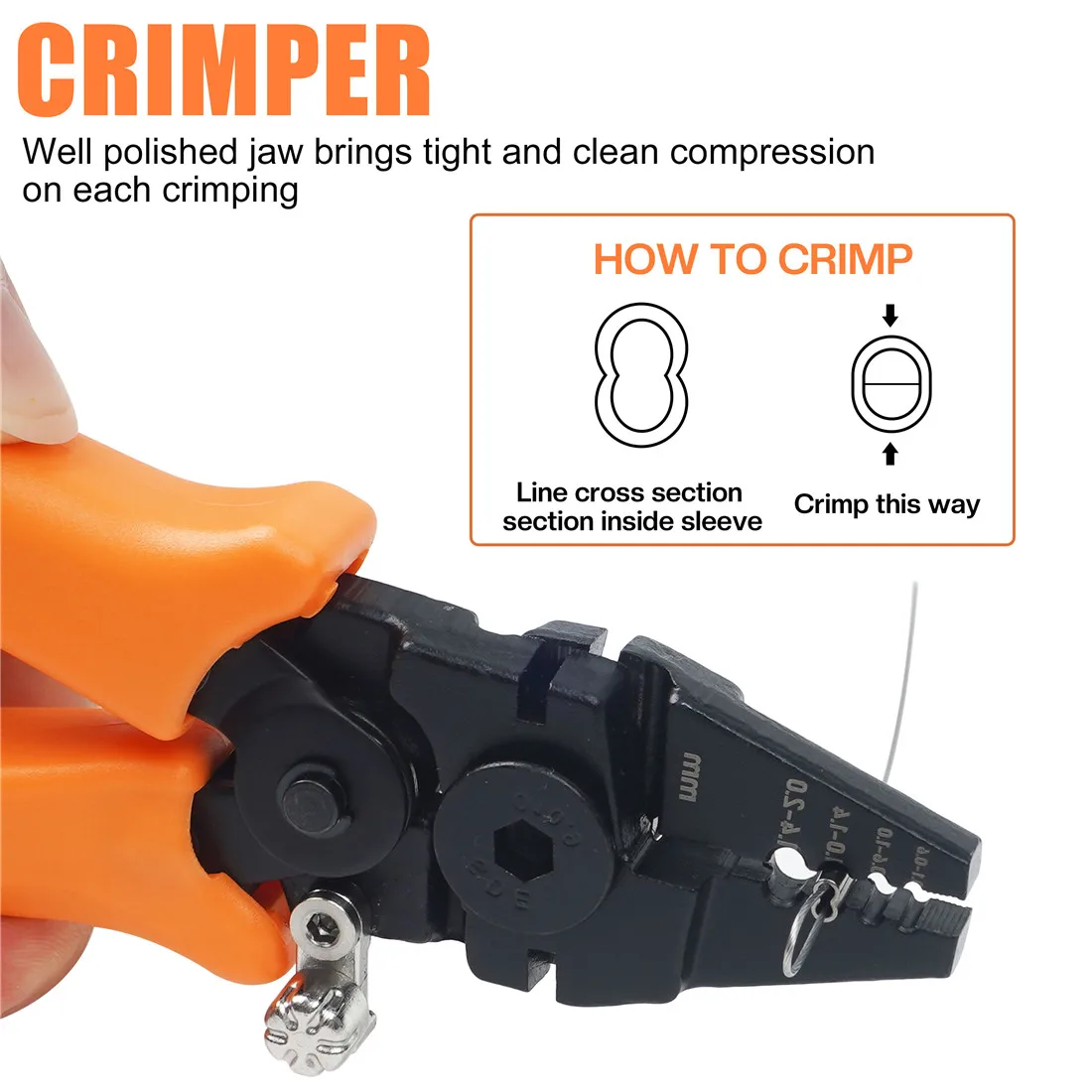 Edelstahl Angel zange Drahtseil Crimper Werkzeug 430 Stück Crimp hülsens ch laufe für Salzwasser Crimp Angel gerät Kit – Detail 5