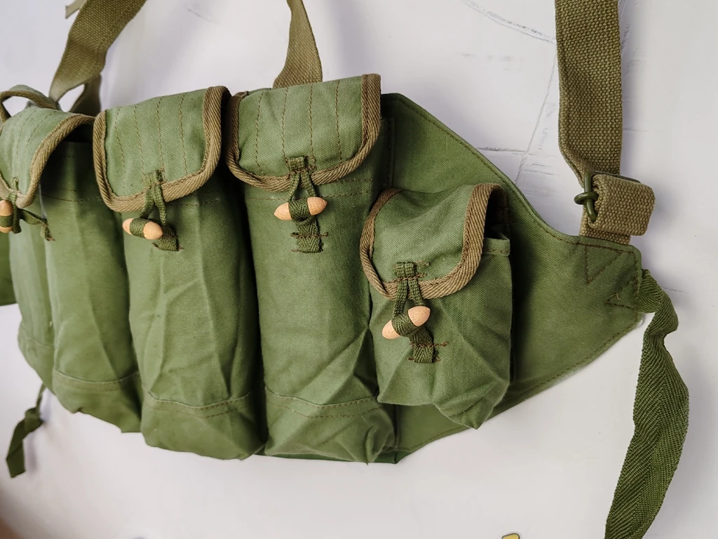 GENUINE ORIGINAL Vietnam War period Military Chinese Type 81Ak Rifle Chest Rig Ammo Pouch
