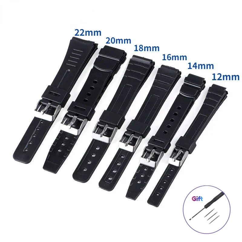 Universal Resin Sport Watch Strap with Pin Buckle - Various Sizes Available