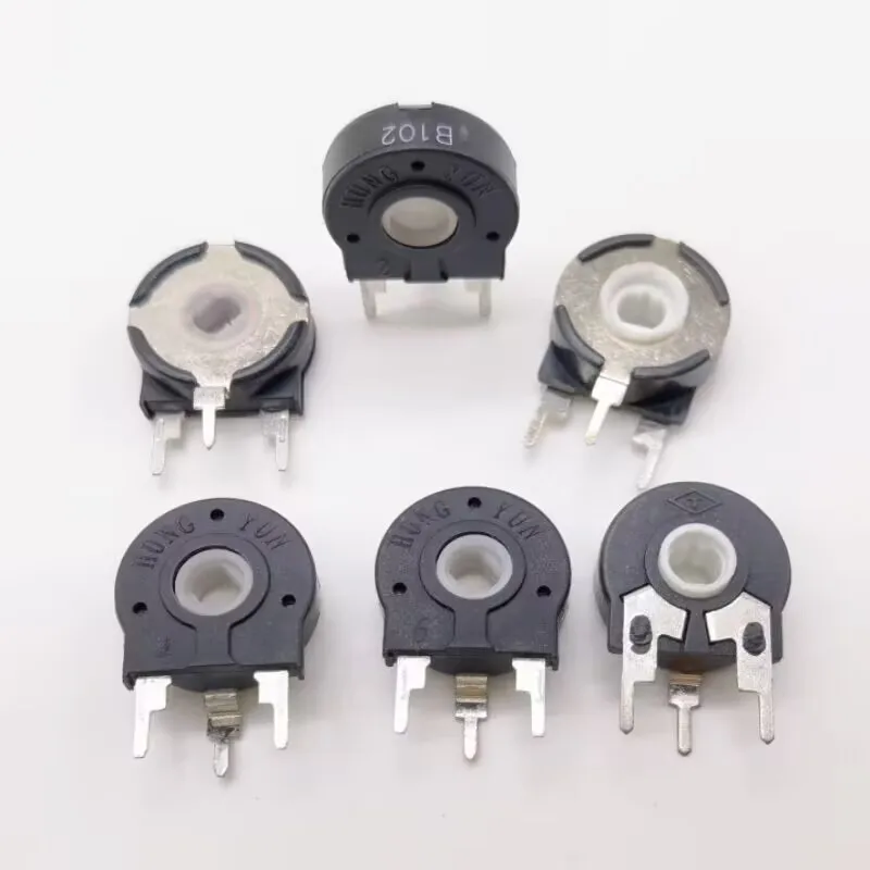 Potentiometer Kit Multiturn Potentiometer Linear Potentiometer Rotary Potentiometer Trimmer Potentiometer 5PCS potentiometer PT15 500ohm 1K 2K 5K 10K 20K 50K 100K 500K 1M oval hole vertical adjustable resistance switch 3Pin