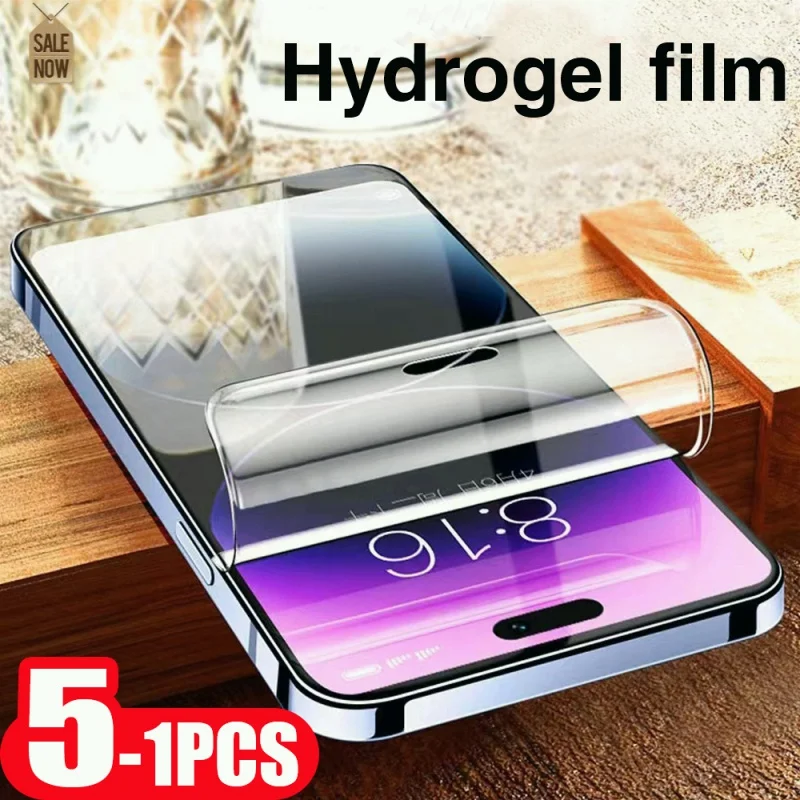 

5-1pcs 9D soft full cover for iPhone 14 12 11 PRO Max 13 mini SE XR XS X 7 8 Plus hydrogel film Not Glass phone screen protector