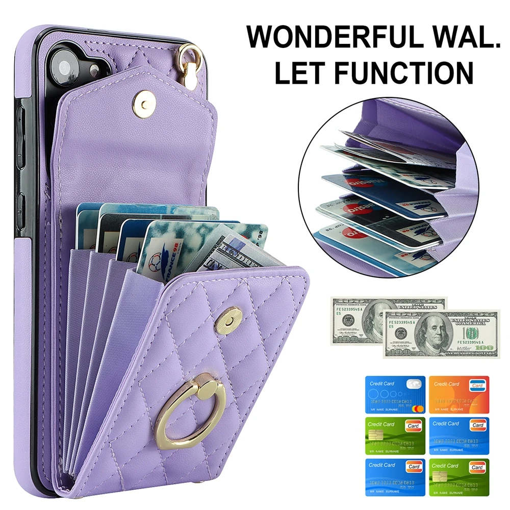 Stylish Leather Crossbody Phone Case with Lanyard