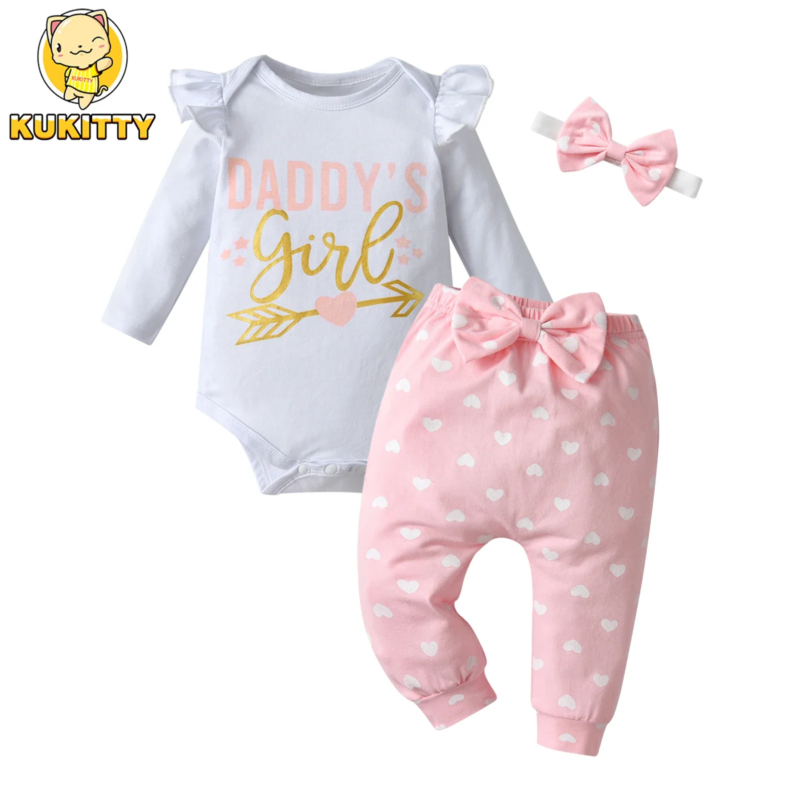 Baby Girls Cotton Bodysuit & Pants Set 2