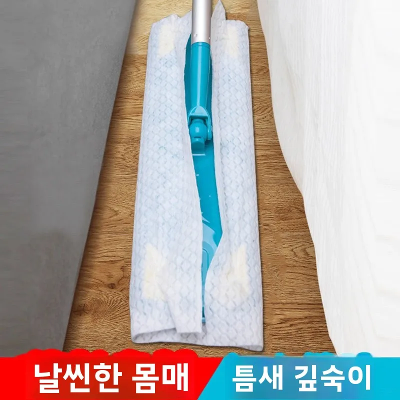 대형 두꺼운 정전기 먼지 제거 걸레형 플랫맙 바닥 청소 도구 손세탁 불필요 알루미늄 폴 가정용 청소 도구