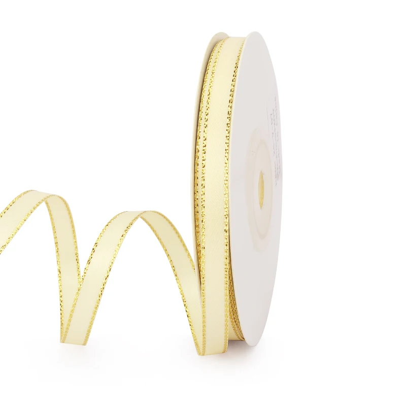 Elegant Gold Rim Ribbon - 20 Yards for Gift Packaging & Decorative Crafts