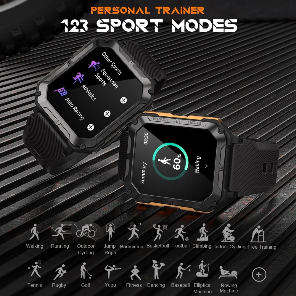 ChiBear ߿ Smartwatch  ȭ IP68  380mAh   1.83 ġ HD ȭ  ð  Ʈ ġ