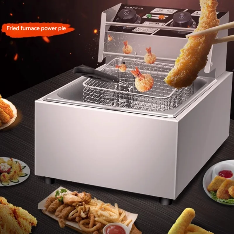 10L Stainless Steel Commercial Electric Deep Fryer Stove Single Cylinder Smokeless Chicken Dough French Fries Frying Machine 2