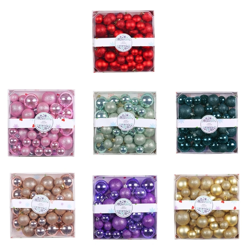 

Pack of 44pcs Shatterproof Christmas Ball Durable Plastic Tree Hanging Ornament Decors Set for Holiday Party Decorations