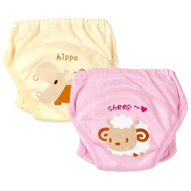 2 PCS/Lot Reusable Baby Training Nappies Pants for Toddler Boy Girl Toilet Learning Panties Underwear Washable Cotton Diapers