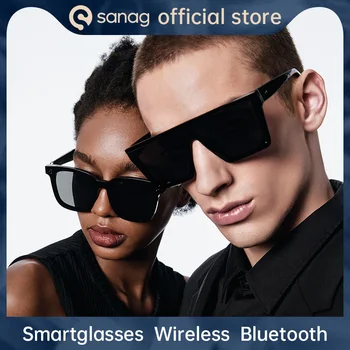 Sanag U1 스마트 안경 헤드셋, 무선 블루투스 선글라스, ENC 소음 감소 음악 안경, IOS 스마트 음성 오디오 안경
