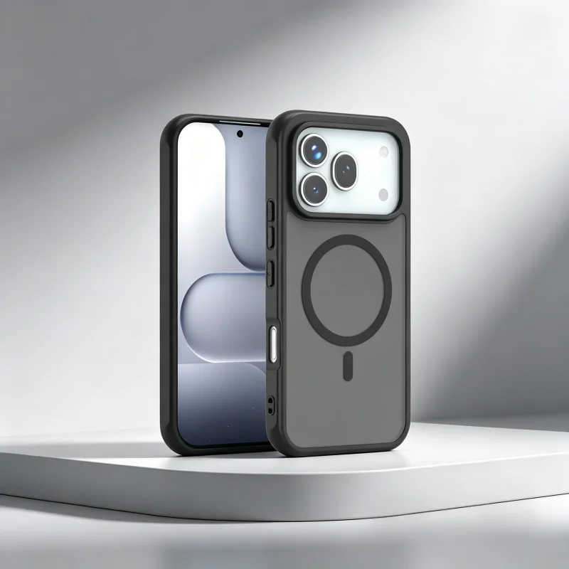 Magnetic Acrylic Protective Transparent Back Phone Case with Bumper
