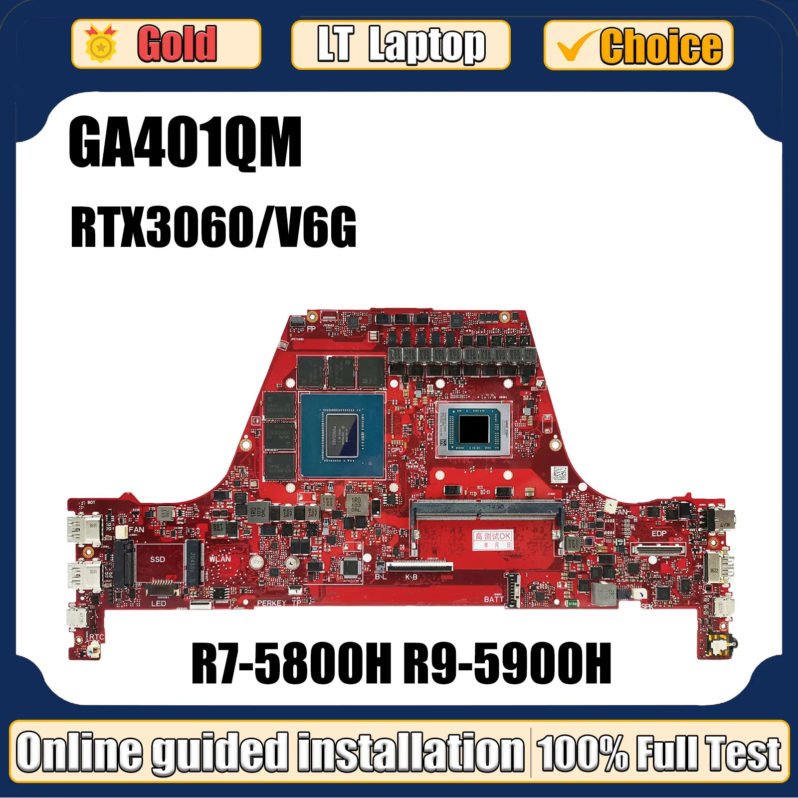 

LT Laptop GA401QM Mainboard For ASUS GA401Q GA401QC GA401QE GA401QEC Laptop Motherboard AMD R7-5800H R9-5900H CPU RTX3060/V6G