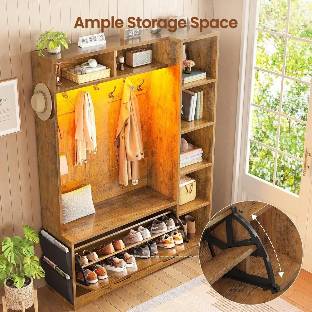 LED Hall Tree with Storage 3