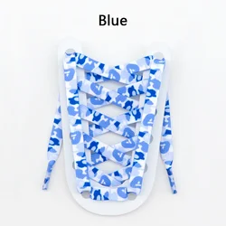 Vibrant Camouflage Print Flat Shoelaces - 140cm (Blue)