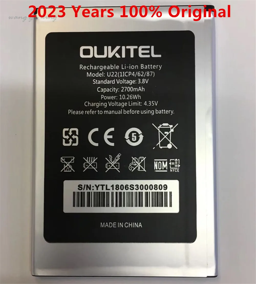 

100% оригинальный новый аккумулятор Oukitel U22 2700 мАч запасная батарея для Oukitel U22 мобильный телефон