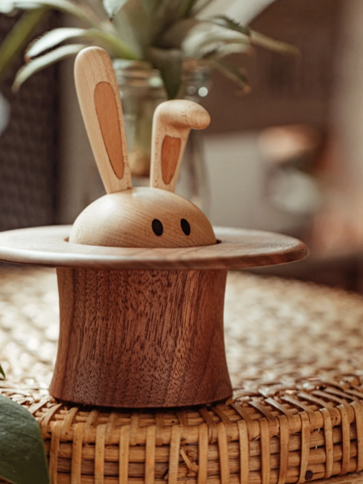 Rabbit Music Box Wooden Home Decoration Handmade Wood Cute Lovely Creative Interesting Children Birthday Gift for Girl Friend 3