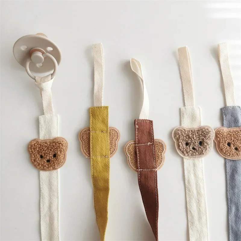 Cute Bear Baby Pacifier Chain Clips Holders Anti-drop Chain Cartoon Teething Clips Teether Toy Soother Pacifier Strap Pacifier Clip Pacifier Chain Pacifier Accessories Teether Clip Teething Toy Tethers