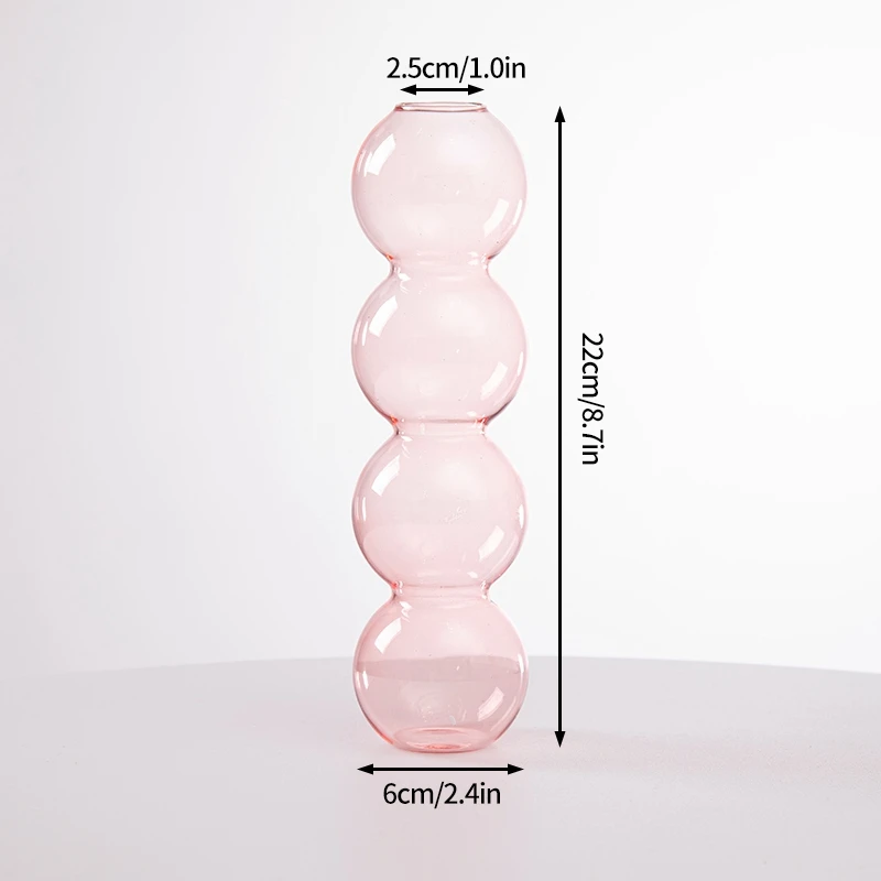 Description Picture 5 of itemTransparent Bubble Glass Vase Art Flower Arrangement Ware Tabletop Glass Bottle Nordic Table Decorativing Vases Home Ornament