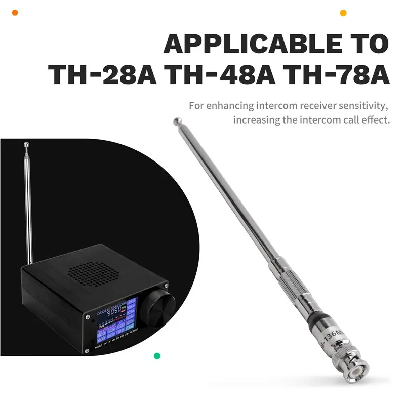 118-136MHZ BNC 텔레스코픽 안테나 TH-28A TH-48A TH-78A 항공 주파수용 고이득 에어밴드 안테나-신제품