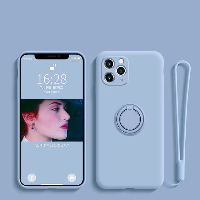 thumbnail image 1 of Liquid Silicone Case For Xiaomi Mi 13T 12T 11T 10T Pro 12 11 Lite 5G NE Capa For Mi 14 13 10 12 Pro Ring Holder Cover With Strap, 1 of 5