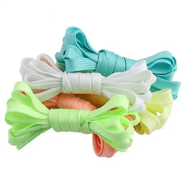 Hot Sale1 Pair Luminous Shoelaces Flat Sneakers Canvas Shoe Laces Glow In The Dark Night Color Fluorescent Shoelace 4