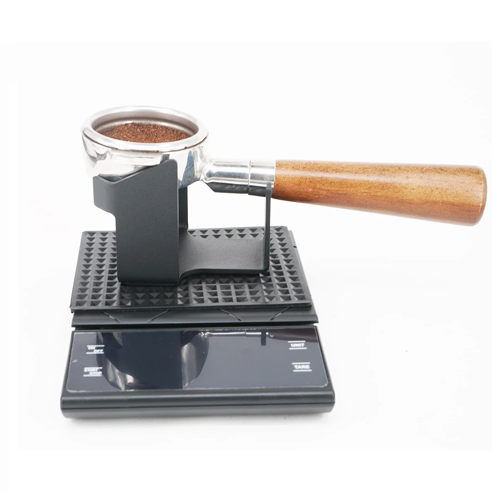 Coffee Portafilter Holder For Supporting Flat On The Electronic Scale