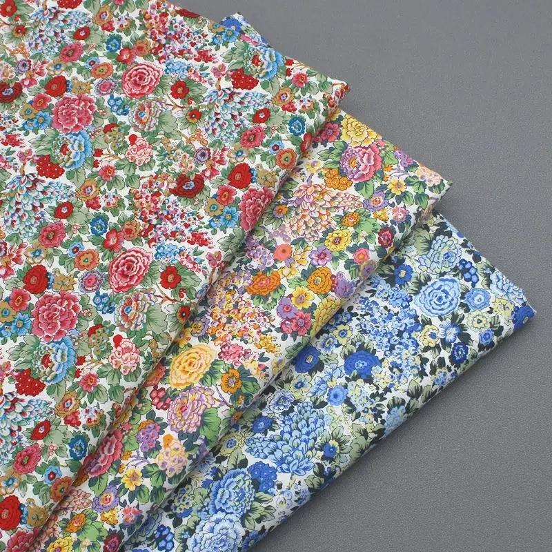 

150*145cm Summer Breathable Cotton Printed Fabric Poplin Floral Dress Clothing Fabric DIY Sewing Handmade Cloth