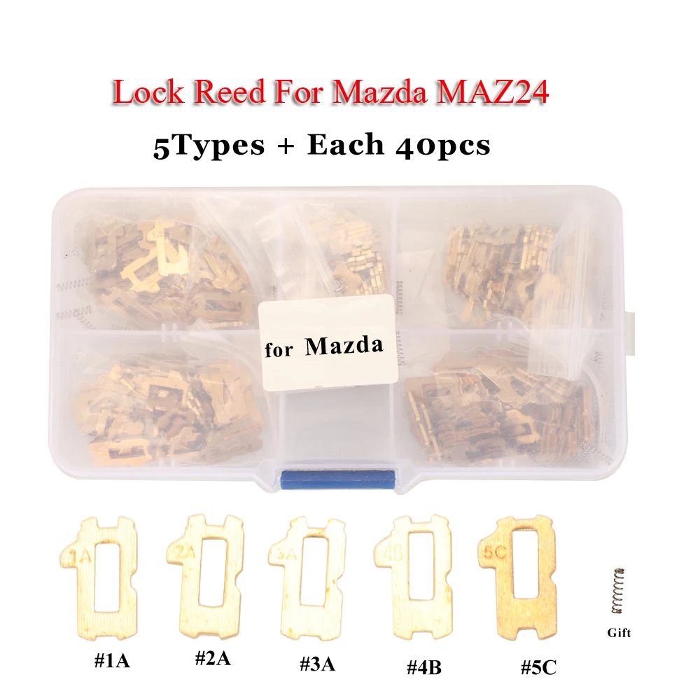 

jingyuqin 200pcs/set MAZ24 Car Lock Reed Plate For Mazda Auto Lock Core Key Locking Repair Accessories Kits Locksmith Tools